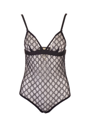 GUCCI 2020 SS Gg Tulle Bodysuit