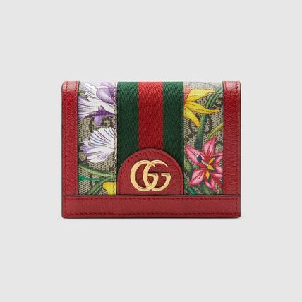 GUCCI Ophidia Gg Flora Card Case Wallet