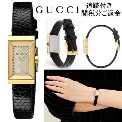 GUCCI Unisex Blended Fabrics Round Quartz Watches Stainless