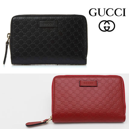 GUCCI Unisex Calfskin Street Style Long Wallet Logo 
