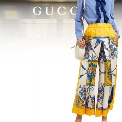GUCCI Silk Elegant Style CroppedCapris Pants 
