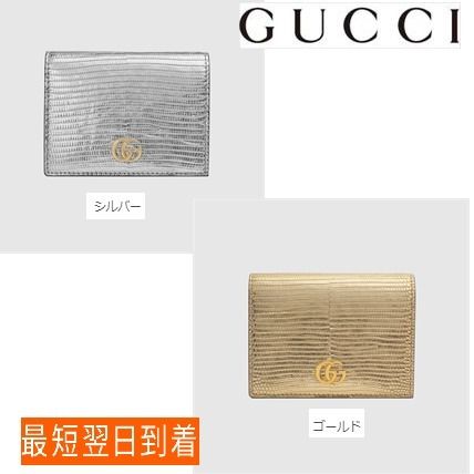 GUCCI 2019 20AW Blended Fabrics Plain Folding Wallet Logo Folding Wallets 