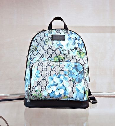 GUCCI Flower Patterns Monogram Casual Style Backpacks 