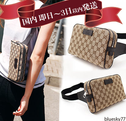 GUCCI Unisex Canvas 2WAY Crossbody Logo Shoulder Bags 449174 