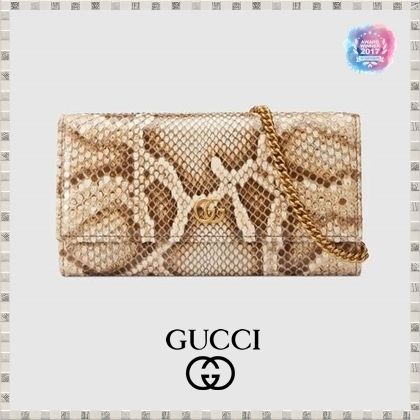 GUCCI GG Marmont 2020 SS Gg Marmont Python Chain Wallet