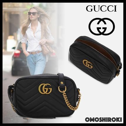 GUCCI GG Marmont Casual Style Calfskin 2WAY Plain Leather Elegant Style 