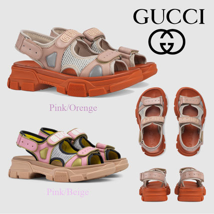 GUCCI 2019 SS WomenS Leather And Mesh Sandal