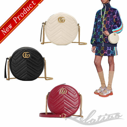 GUCCI GG Marmont 2020 21AW Heart Casual Style 2WAY Chain Leather Crossbody