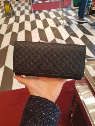 GUCCI Plain Leather Bridal Long Wallets 