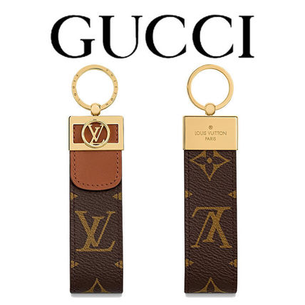 GUCCI Blended Fabrics Logo KeychainsBag Charms 