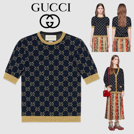 GUCCI 2019 SS Gg Cotton Lame Top