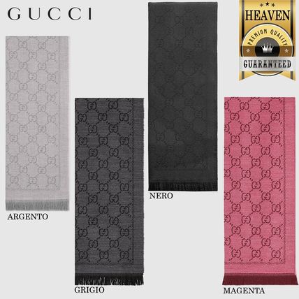 GUCCI 2020 SS Gg Jacquard Knitted Scarf