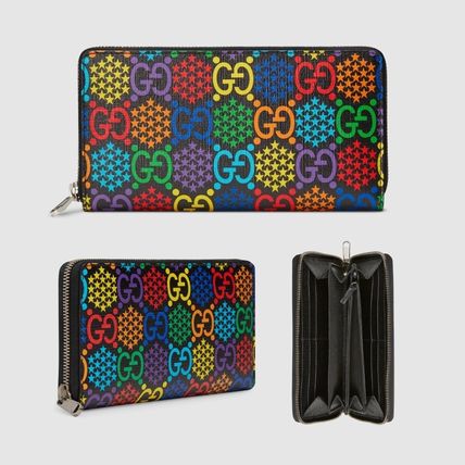 GUCCI 2020 Cruise Unisex Blended Fabrics Leather Long Wallet Logo