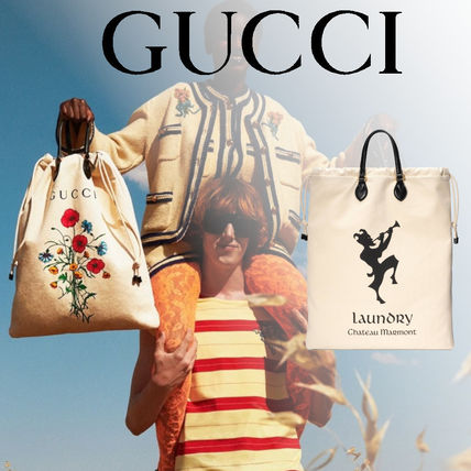 GUCCI 2020 Cruise Casual Style Unisex Canvas A4 2WAY Plain Logo Totes