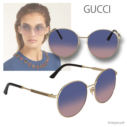 GUCCI 2020 SS Round Frame Metal Sunglasses