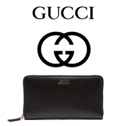GUCCI Unisex Leather Logo Long Wallets 1238411 