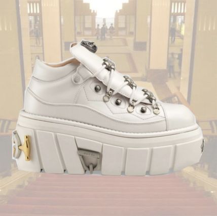 GUCCI 2019 Cruise Rubber Sole Casual Style Studded Plain Leather 549 