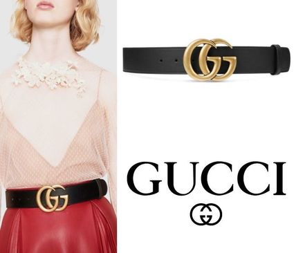 GUCCI Plain Leather Belts 