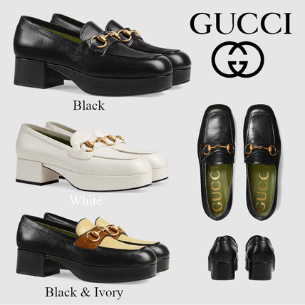 GUCCI 2019 SS Square Toe Platform Plain Leather