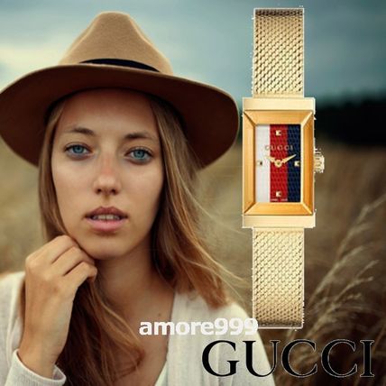 GUCCI Square Quartz Watches Stainless