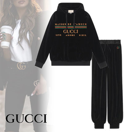 GUCCI Stripes Long Sleeves Cotton Medium Oversized Logo 