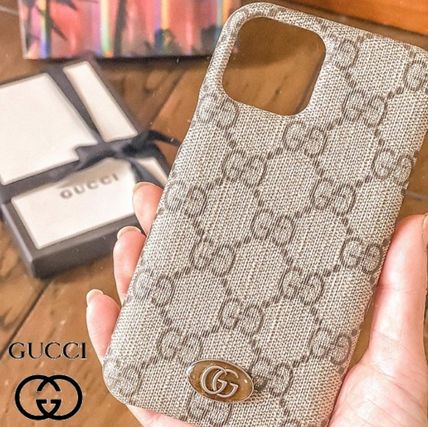 GUCCI Ophidia Unisex Street Style Leather Logo iPhone 11 Pro 