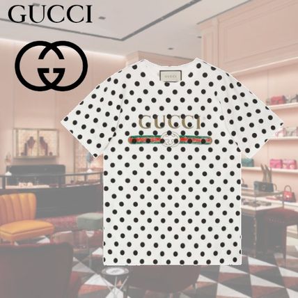 GUCCI Gucci Logo Polka Dot Print T Shirt 615044 XJCLK 9381 
