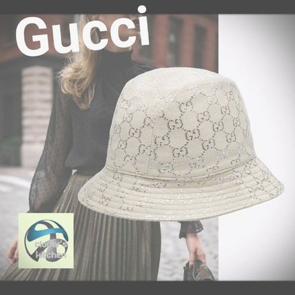 GUCCI Gg Lame Bucket Hat 631951 3HK74 9000 