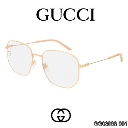 GUCCI Rectangular Frame Metal Glasses GG0396S 001 