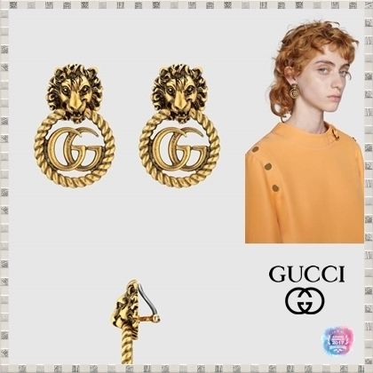 GUCCI 2020 SS Lion Head Earrings With Double?G 605857I46000933 