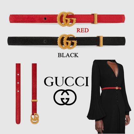 GUCCI Casual Style Suede Plain Party Style Elegant Style Logo 