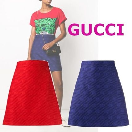 GUCCI Street Style Bridal Logo Mini Skirts 