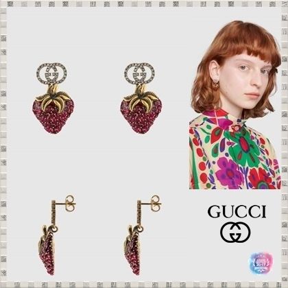 GUCCI 2020 SS Earrings With Strawberry Pendant 583576I47698413 