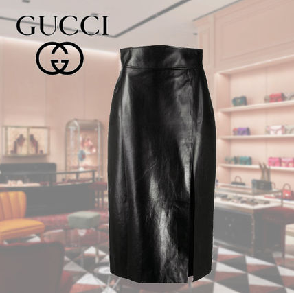 GUCCI Leather Skirt With Slit 613294XNAIX 