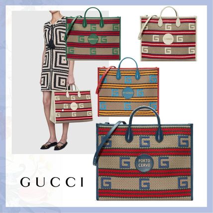 GUCCI A4 2WAY Leather Crossbody Totes 