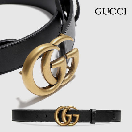 GUCCI Unisex Nylon Blended Fabrics Street Style Leather Logo Belts 