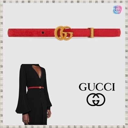 GUCCI 2020 SS Suede Belt With Torchon Double G Buckle