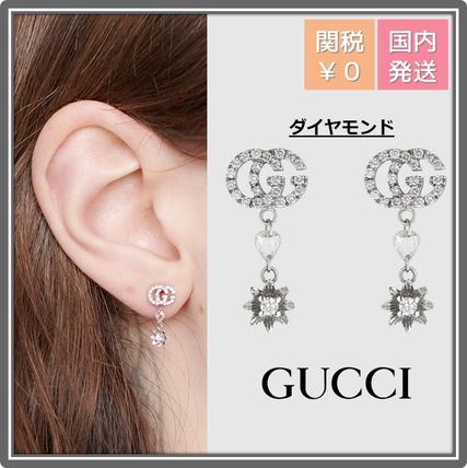 GUCCI Flower Party Style 18K Gold Elegant Style Earrings 