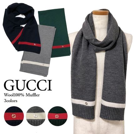 GUCCI Logo KnitFur Scarves 
