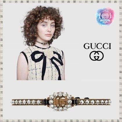 GUCCI 2020 SS Leather Choker With Double?G 553396I56718061 