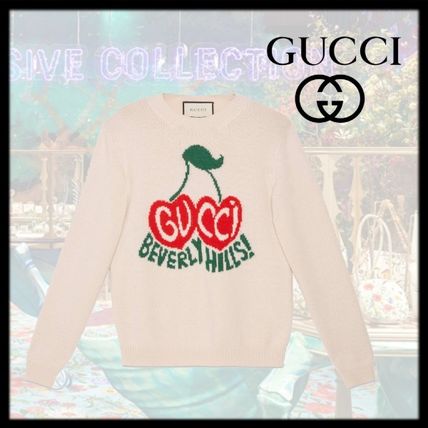 GUCCI 2020 21AW Wool Sweater With Cherry Intarsia 629127 XKBHI 9275 