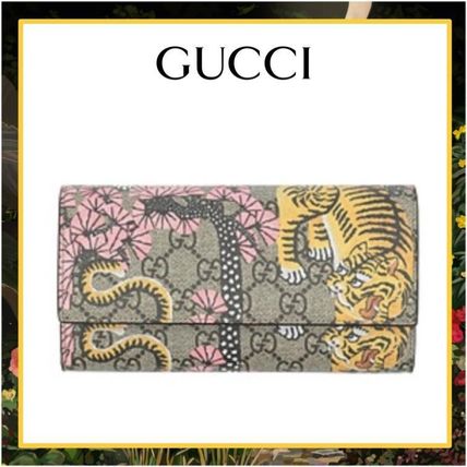 GUCCI 2018 19AW Other Animal Patterns Leather Long Wallets 