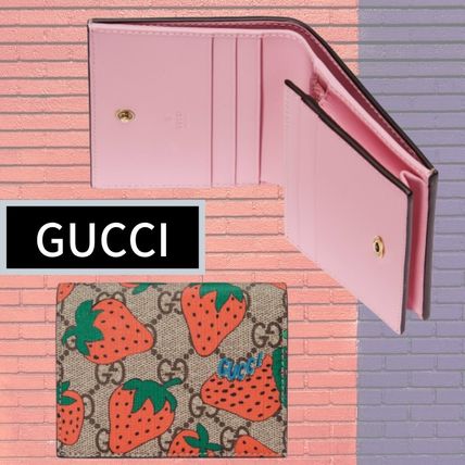 GUCCI 2019 20AW Canvas Folding Wallet Card Holders 