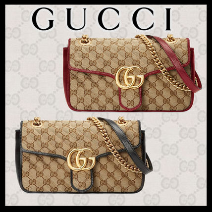 GUCCI GG Marmont Monogram Casual Style Canvas 2WAY Leather