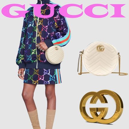 GUCCI GG Marmont Casual Style Office Style Logo Shoulder Bags 