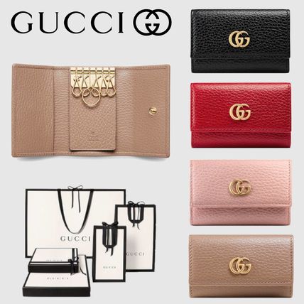 GUCCI 2020 SS Plain Leather Logo KeychainsBag Charms