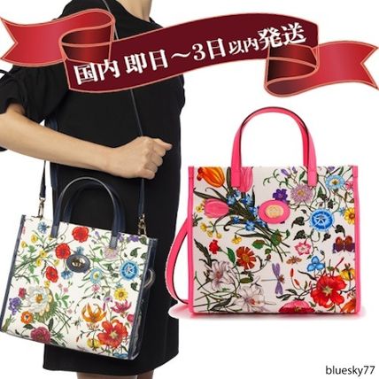 GUCCI Gucci Ghost Flower Patterns Casual Style Canvas Blended Fabrics 2WAY 550141 