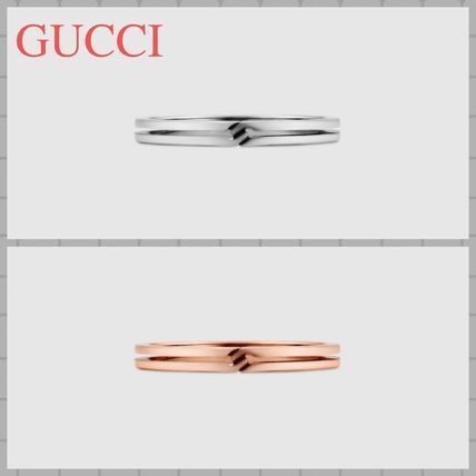 GUCCI 2018 19AW Unisex 18K Gold Elegant Style Rings 373512 J8500 9000 