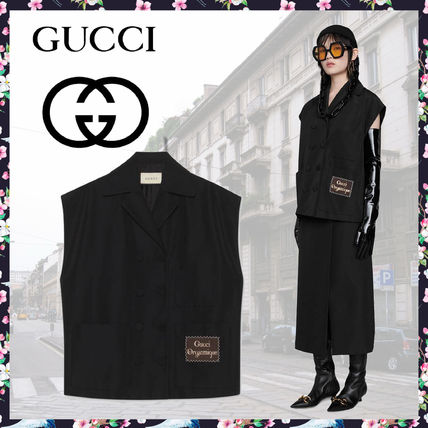 GUCCI 2020 SS Short Casual Style Blended Fabrics Plain Cotton Oversized 