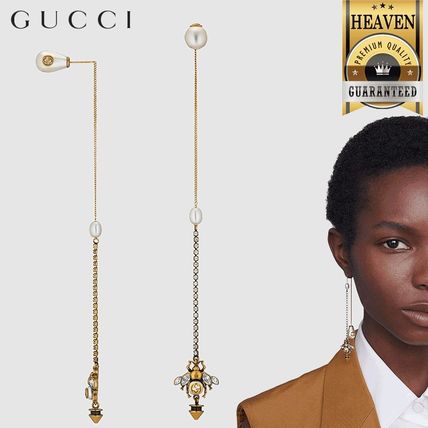 GUCCI 2020 21AW Single Bee Earring With Pearl 629997 J1D51 8516 